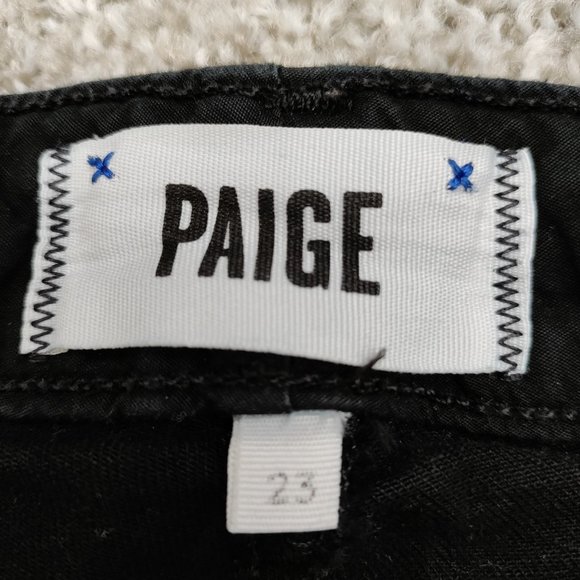 PAIGE Skyline Skinny Jeans in Black Ink Size 23 - Picture 7 of 14